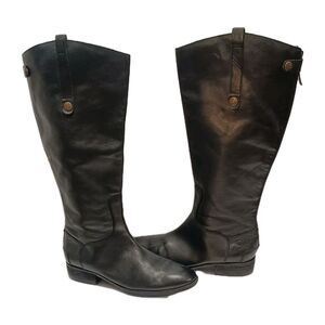 Sam Edelman Penny Leather Knee-High Riding Boots Black Size 9